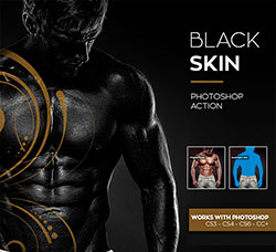 极品PS动作－黑色皮肤(含高清视频教程)：Black Skin Photoshop Action
